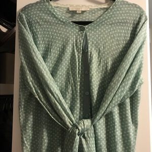 LOFT cardigan size large.  Lightweight beautiful light green